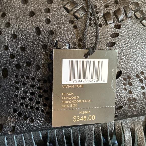 Frye Vivian Fringed Oversized Tote Black NEW - Picture 4 of 13